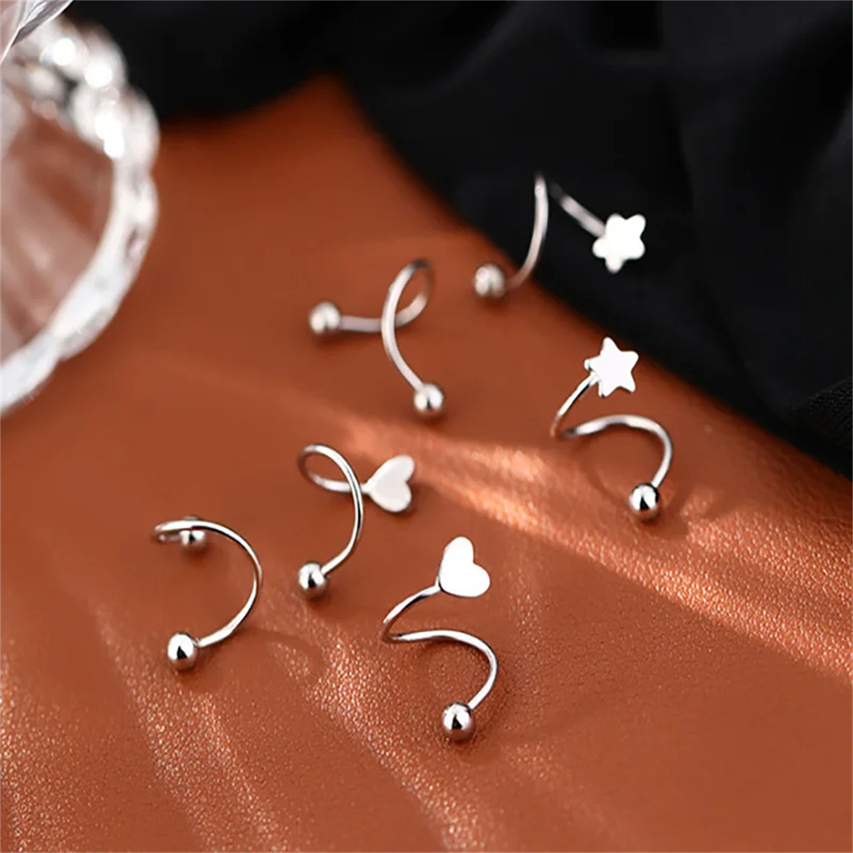 Body Jewelry Hypoallergenic - 2pcs Stainless Steel Twist Love Heart