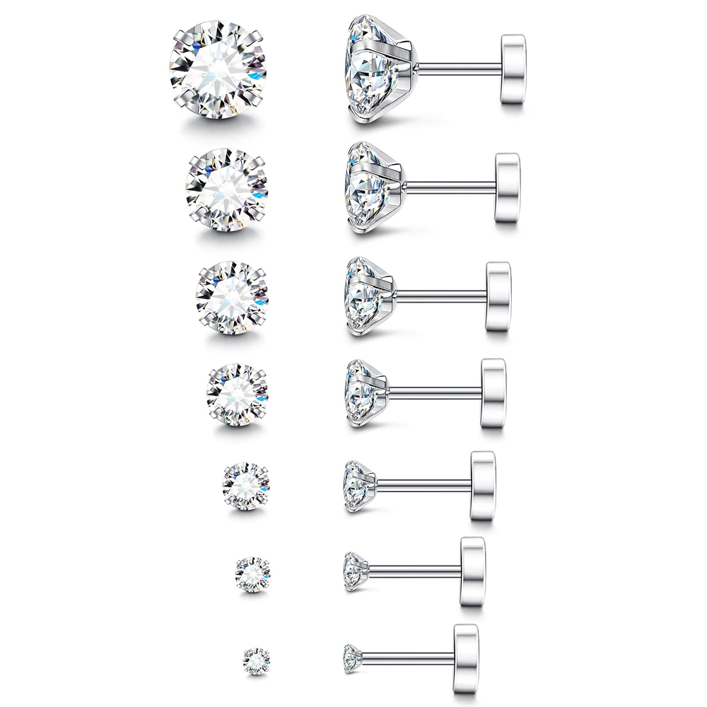 Body Jewelry Hypoallergenic - 1 Pairs 18G Hypoallergenic Stainless Steel