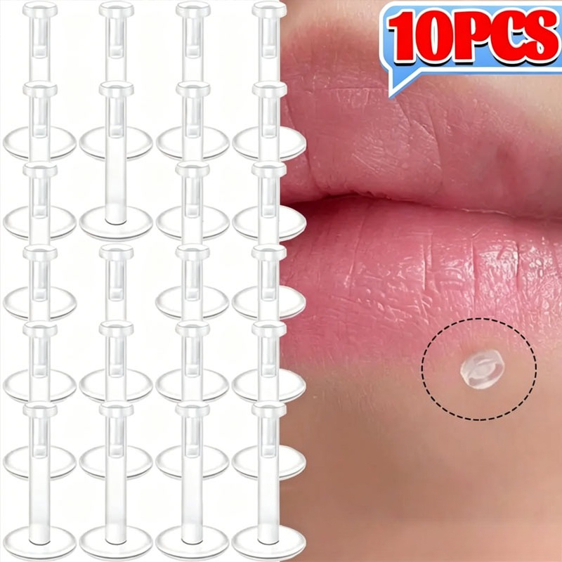 Body Jewelry Ear Gauges - 10PC Transparent Acrylic Soft Rod 16