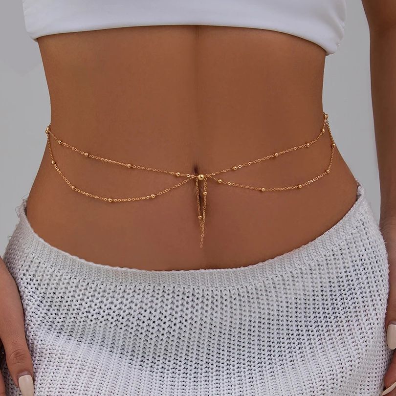 Body Jewelry In Bulk - KunJoe Multilayer Gold Color Thin Bead