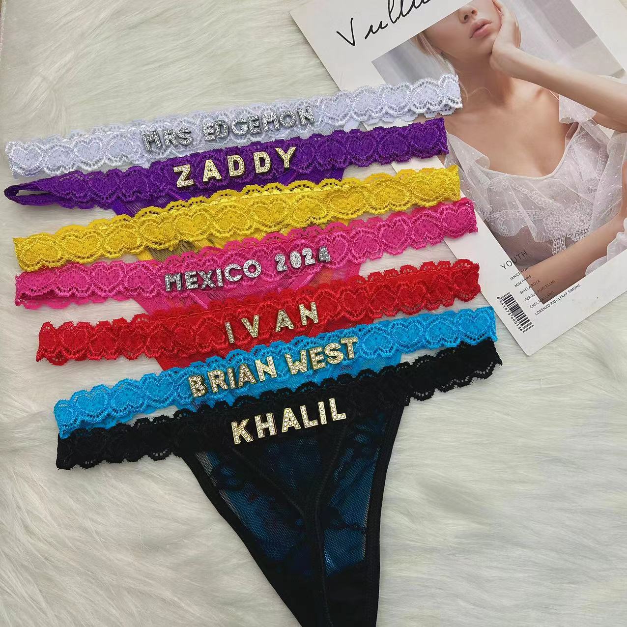 Body Jewelry Names - Custom Thong Panties with Name DIY