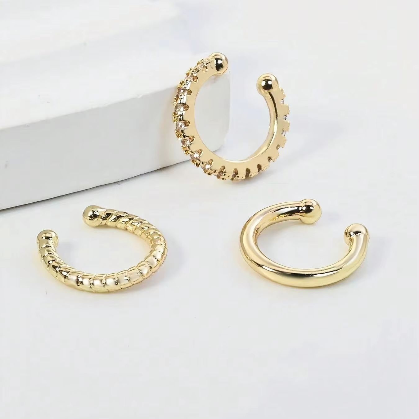 3 Pcs Ear Cuff Earrings for Wo - Body Jewelry Hypoallergenic 评论和价格