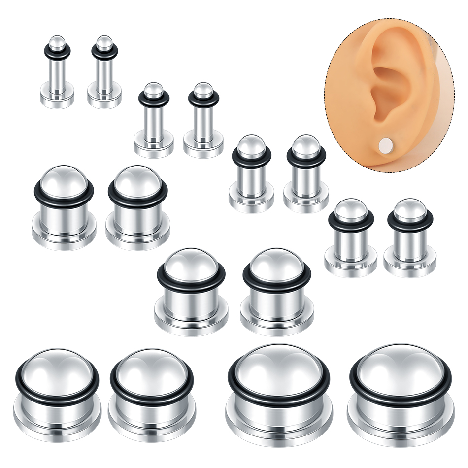 1Pair Stainless Steel Ear Tunn - Body Jewelry Ear Gauges 评论和价格