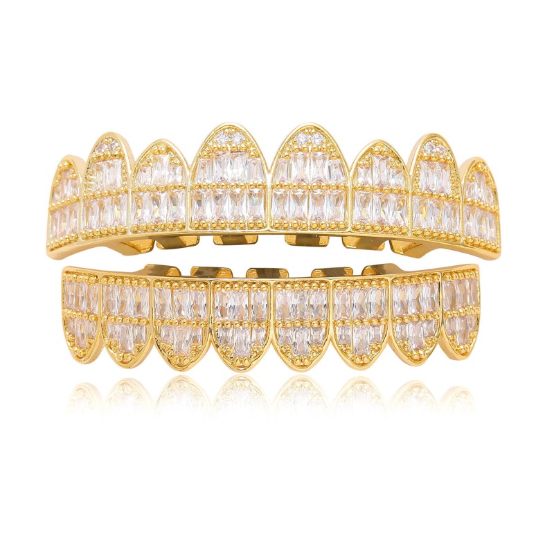 Hiphop Iced Out T Square Zirco - Body Jewelry Real Gold 评论和价格