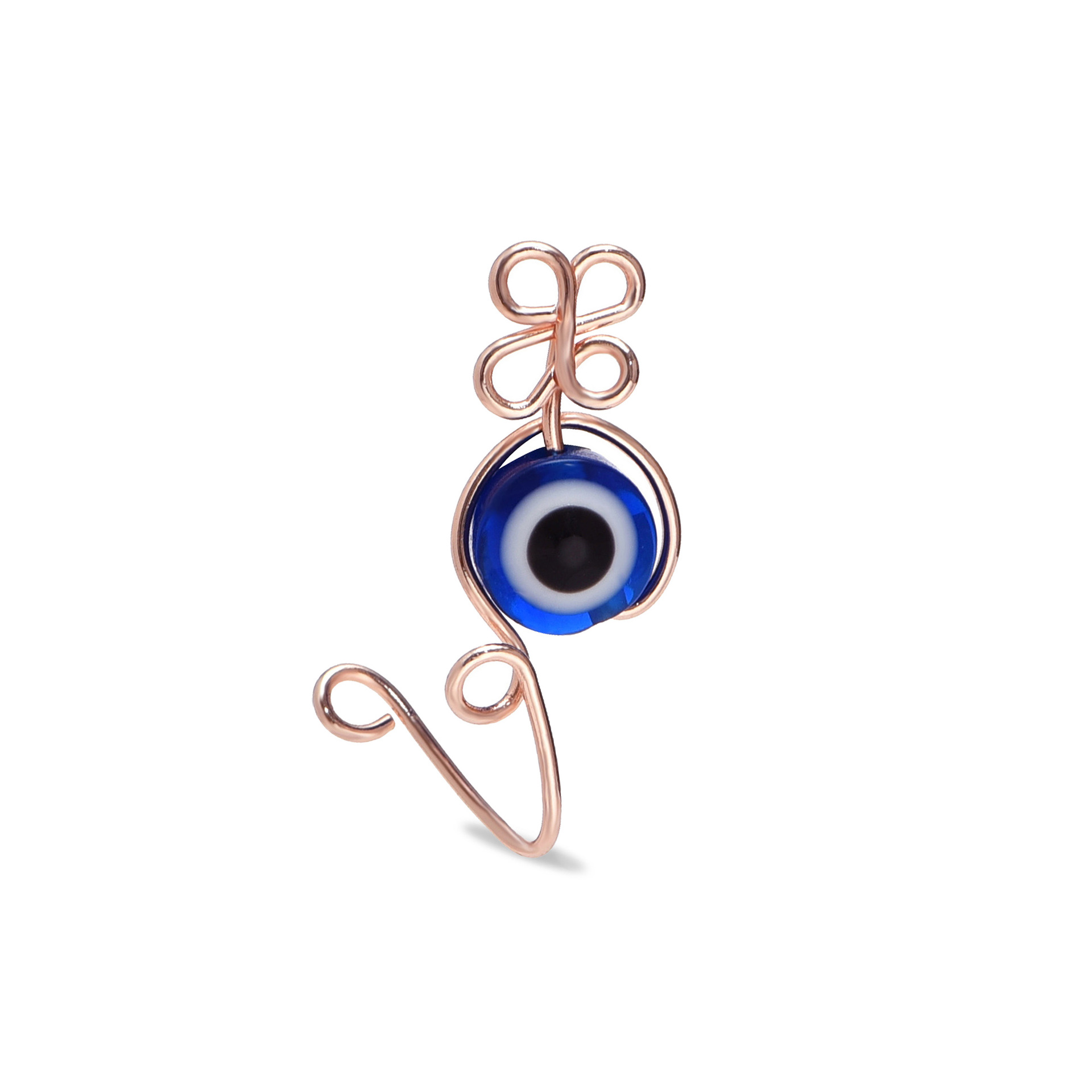 Evil Eye Nose Ring Handmade Co - Body Jewelry Real Gold 评论和价格
