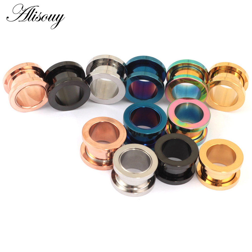 1pc 2mm-25mm Stainless Steel E - Body Jewelry Ear Gauges 评论和价格