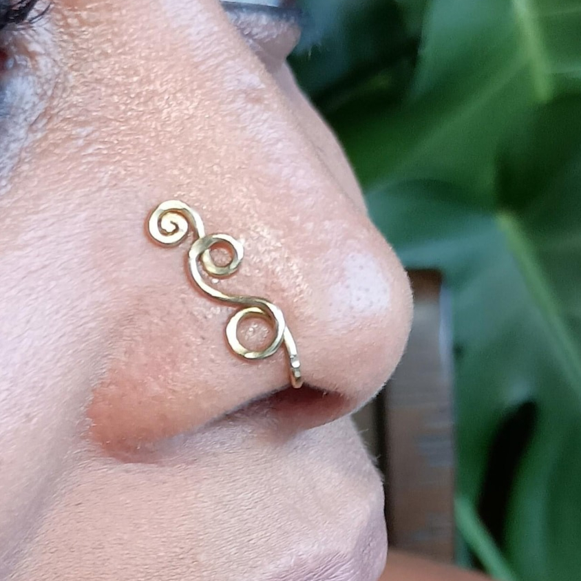 Faux Piercing Ring 14K Gold Fi - Body Jewelry Hypoallergenic 评论和价格