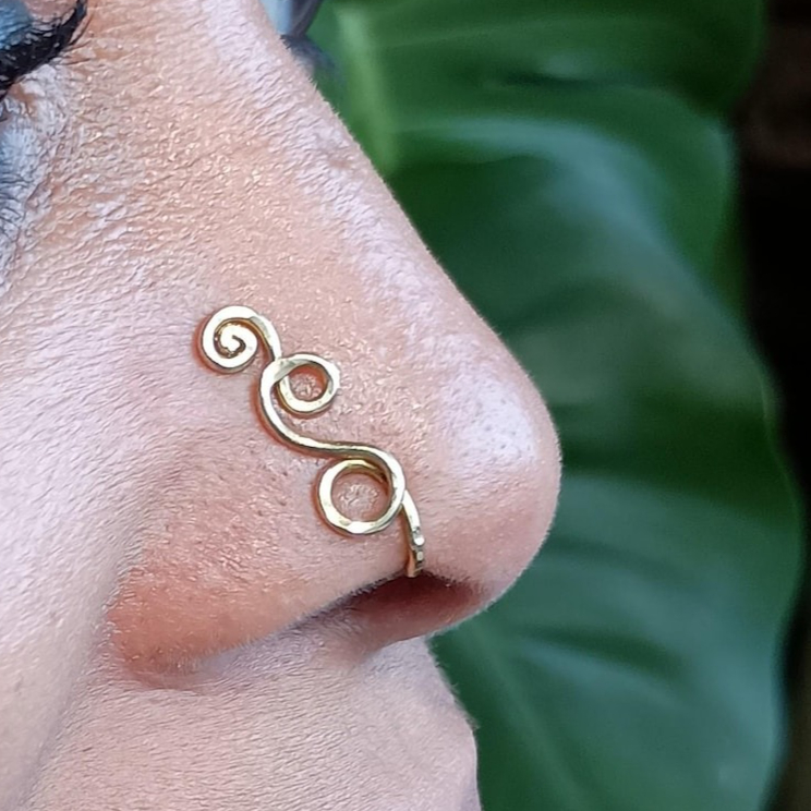 Faux Piercing Ring 14K Gold Fi - Body Jewelry Hypoallergenic 评论和价格