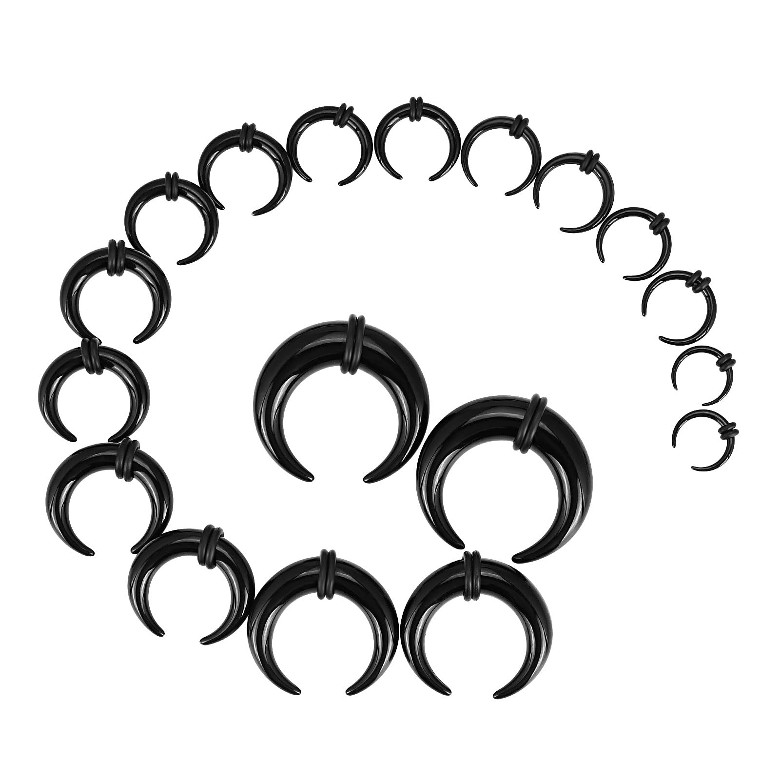 18Pcs Acrylic Septum Pincher T - Body Jewelry Ear Gauges 评论和价格
