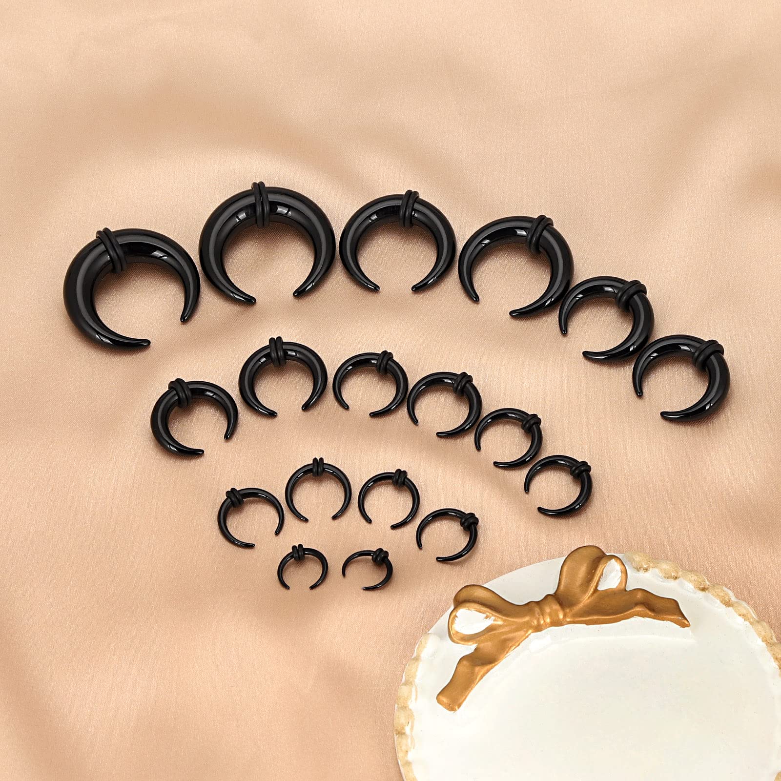 18Pcs Acrylic Septum Pincher T - Body Jewelry Ear Gauges 评论和价格