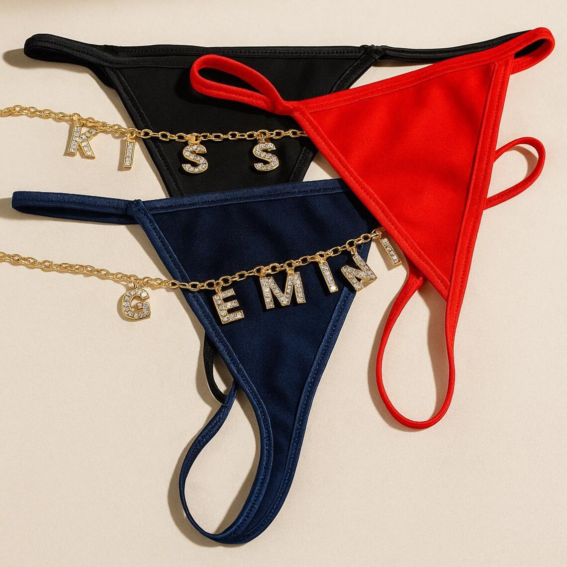 Custom Chain Thong With Name L - Body Jewelry Names 评论和价格