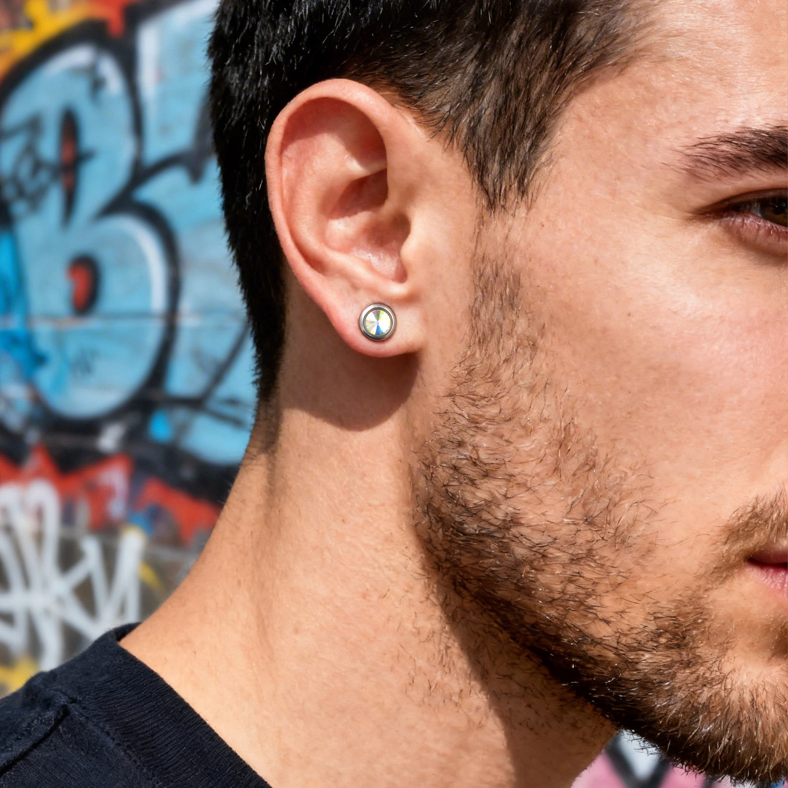 Vnox Magnetic Zircon Stud Earr - Body Jewelry Hypoallergenic 评论和价格