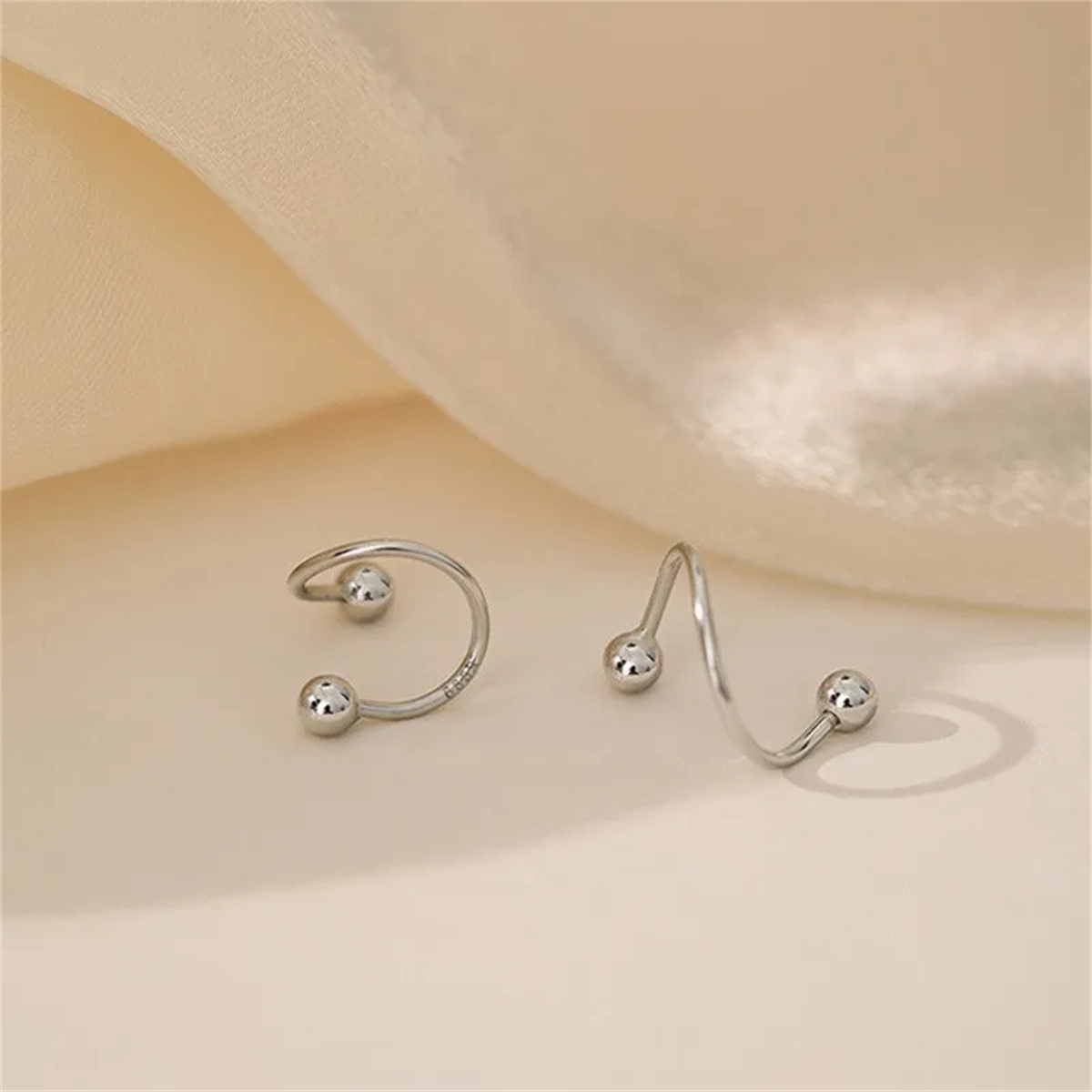 2pcs Stainless Steel Twist Lov - Body Jewelry Hypoallergenic 评论和价格