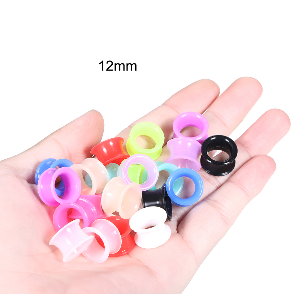 24Pcs Silicone High Double Fla - Body Jewelry Ear Gauges 评论和价格