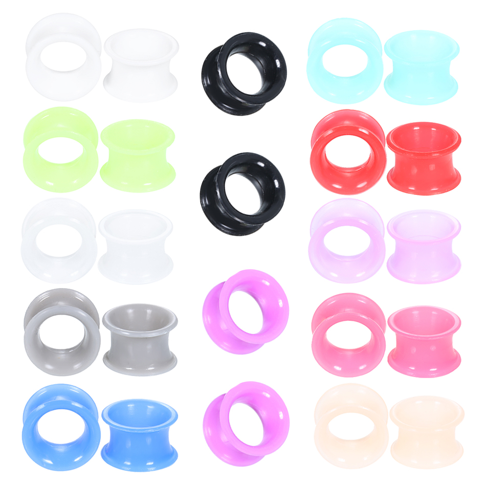 24Pcs Silicone High Double Fla - Body Jewelry Ear Gauges 评论和价格
