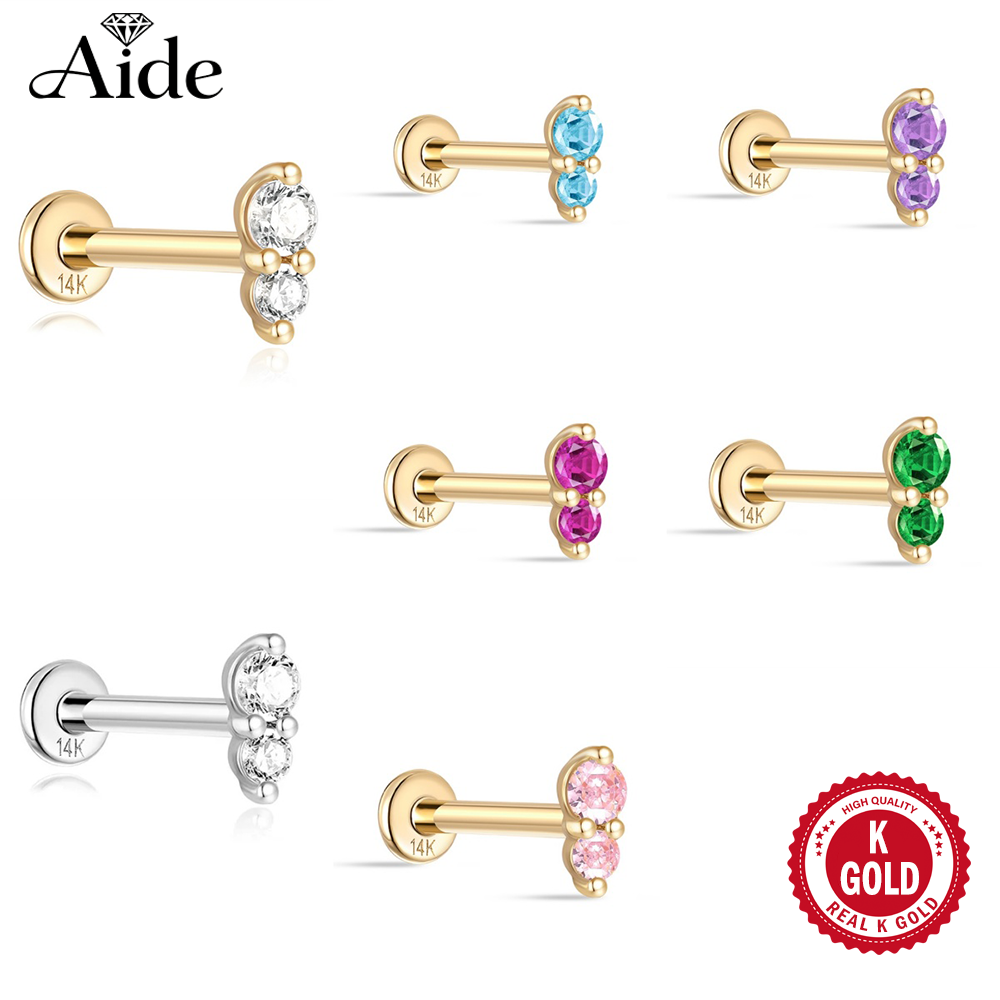 AIDE Real 14K Solid Gold Color - Body Jewelry Real Gold 评论和价格