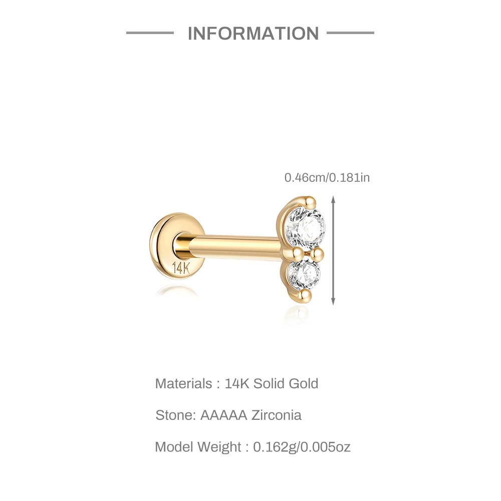 AIDE Real 14K Solid Gold Color - Body Jewelry Real Gold 评论和价格
