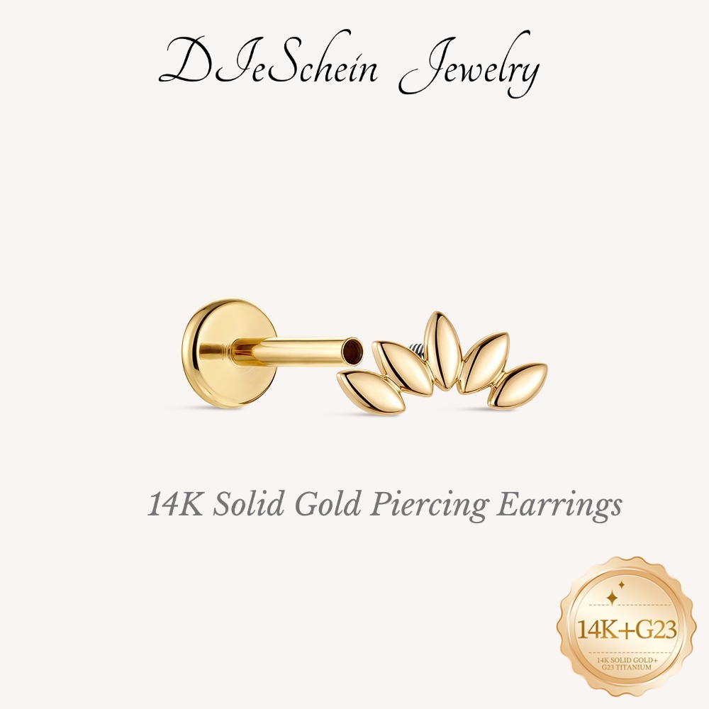 DIeSchein 14K Solid Gold Stud  - Body Jewelry Hypoallergenic 评论和价格
