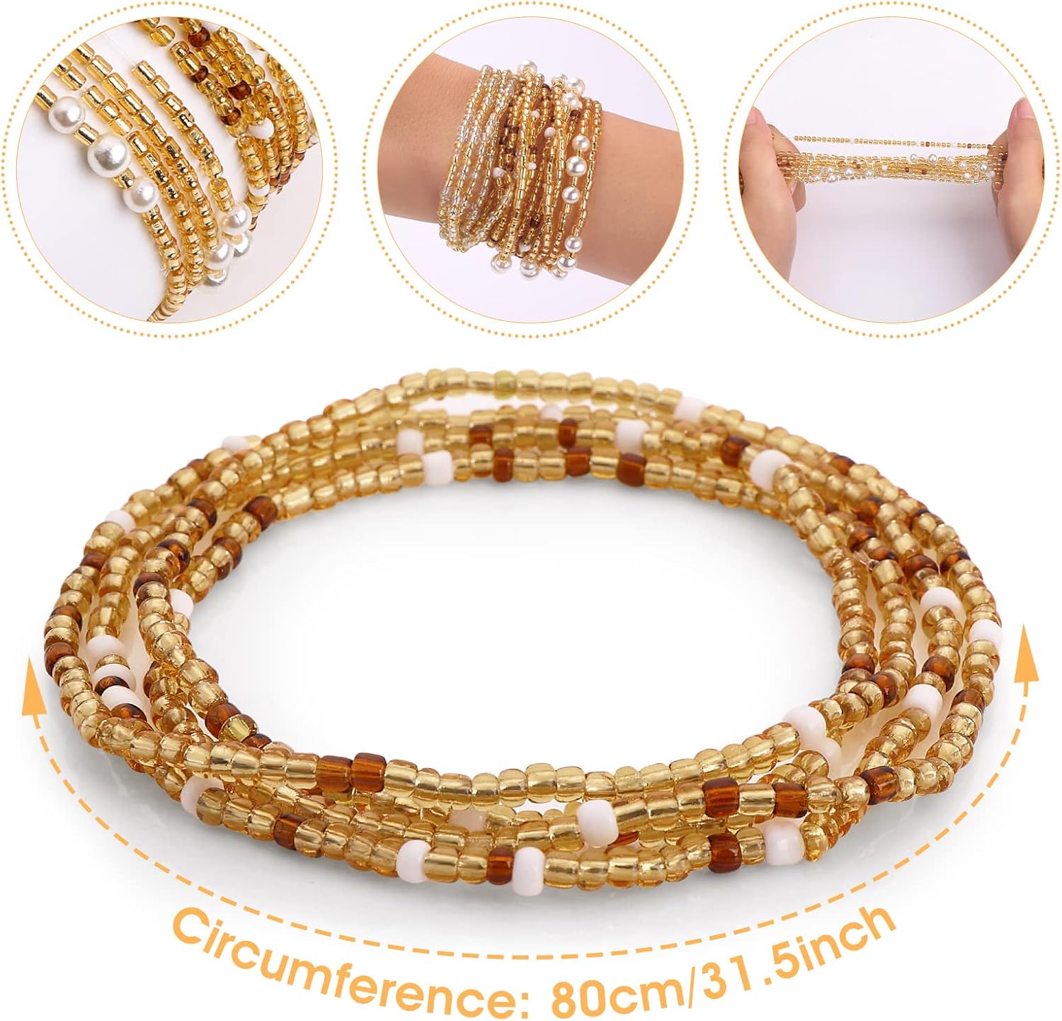 Waist Beads for Women Belly Be - Body Jewelry In Bulk 评论和价格