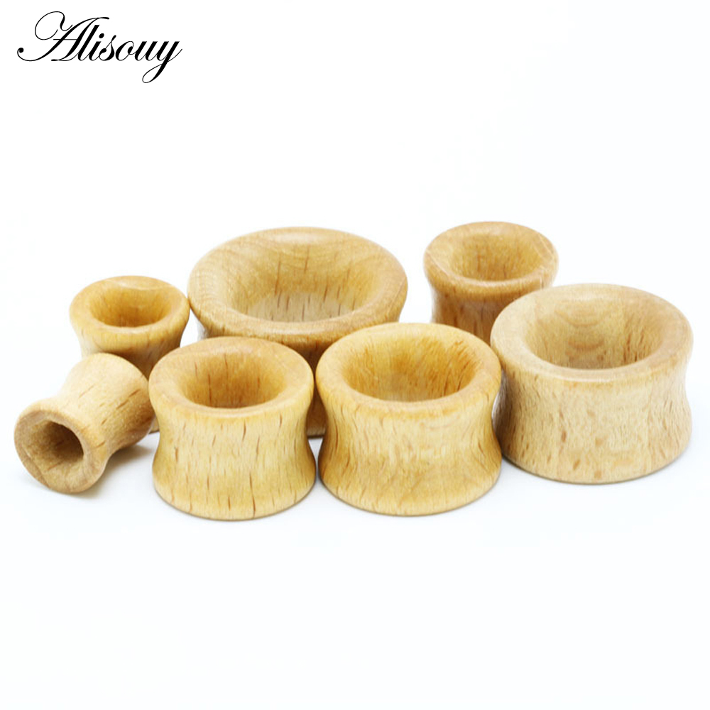 1PC Fashion Ear Plugs Wood Fle - Body Jewelry Ear Gauges 评论和价格