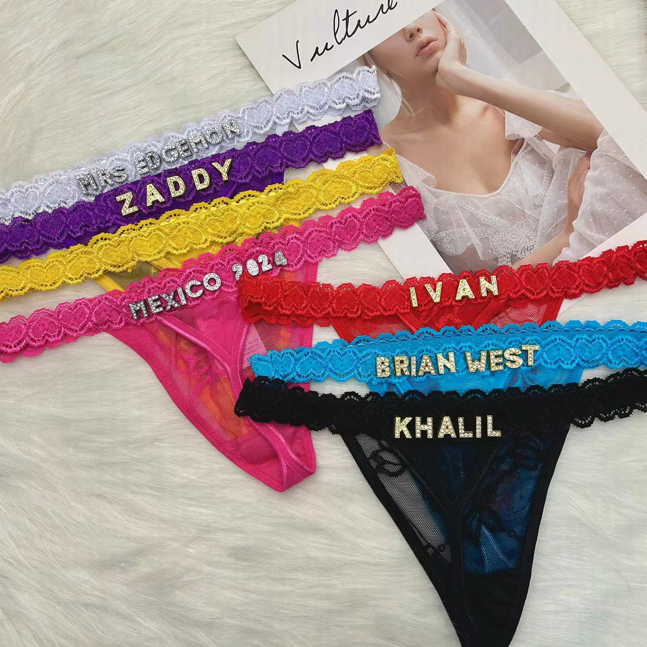 Custom Thong Panties with Name - Body Jewelry Names 评论和价格