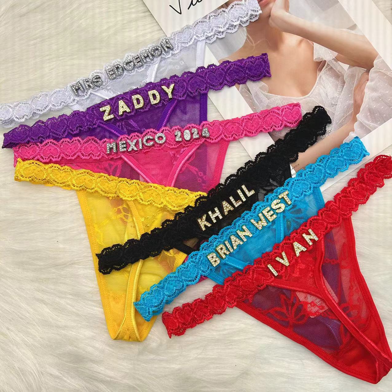Custom Thong Panties with Name - Body Jewelry Names 评论和价格