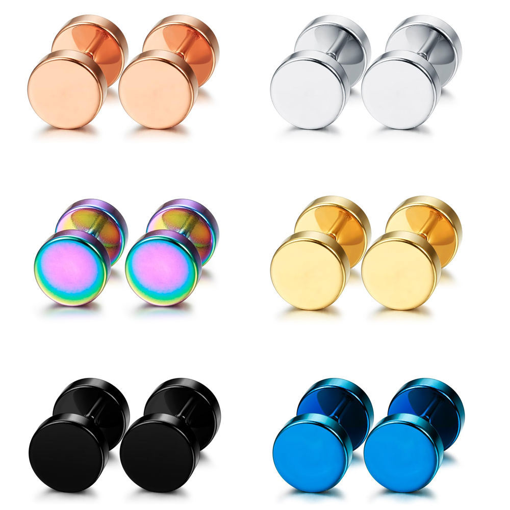1 Pair/6 Pairs Stainless Steel - Body Jewelry Ear Gauges 评论和价格