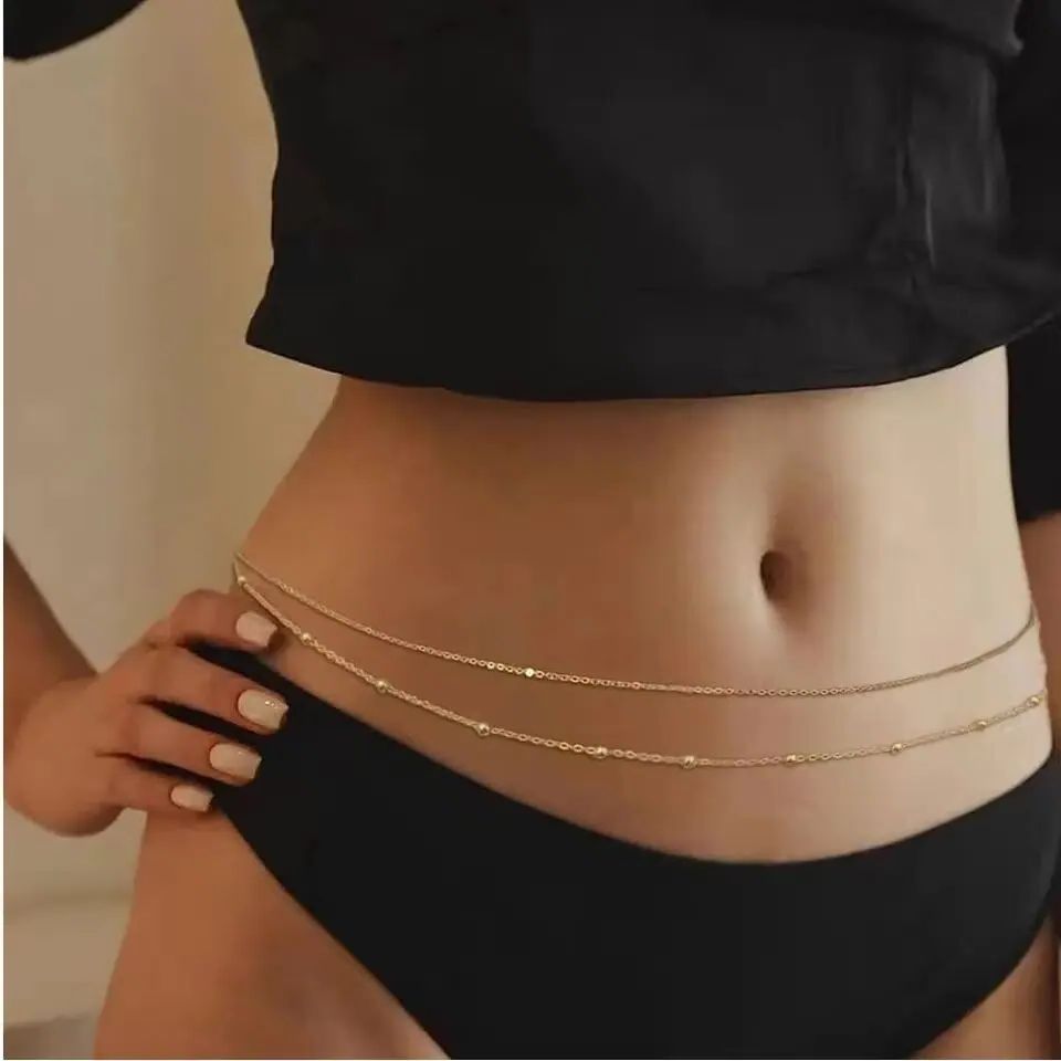 HipHop Double Layers Belly Cha - Body Jewelry In Bulk 评论和价格