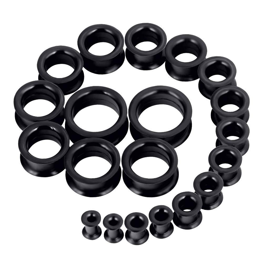Pair Supersize Flexible Black  - Body Jewelry Ear Gauges 评论和价格