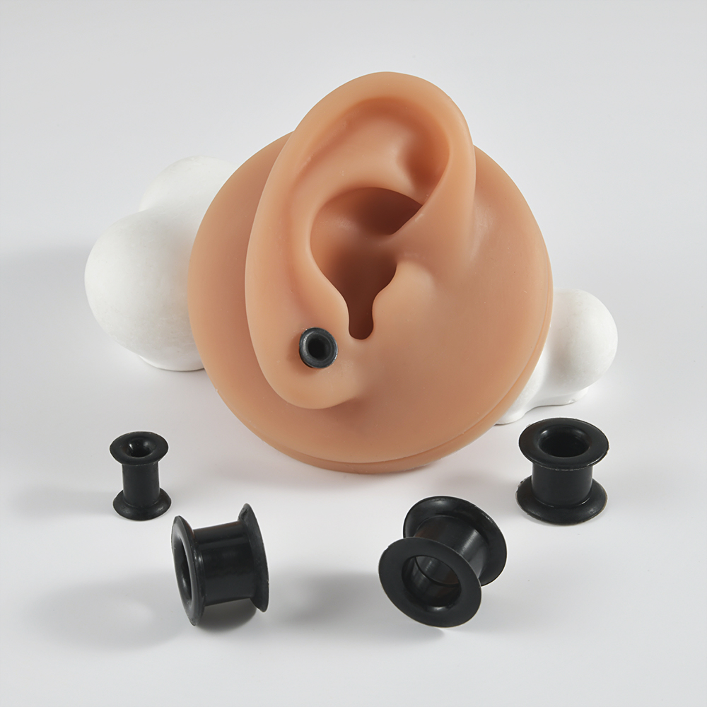 Pair Supersize Flexible Black  - Body Jewelry Ear Gauges 评论和价格