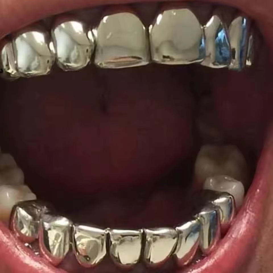 TOPGRILLZ Gold Silver Plated H - Body Jewelry Real Gold 评论和价格