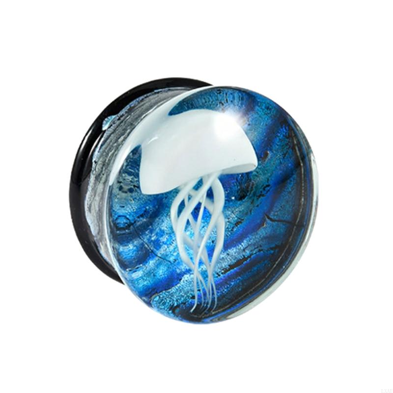  Elegant Jellyfish Glass Ear G - Body Jewelry Ear Gauges 评论和价格