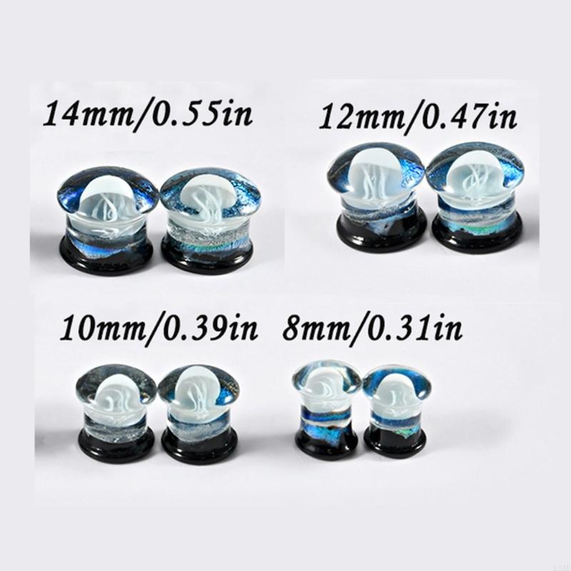  Elegant Jellyfish Glass Ear G - Body Jewelry Ear Gauges 评论和价格