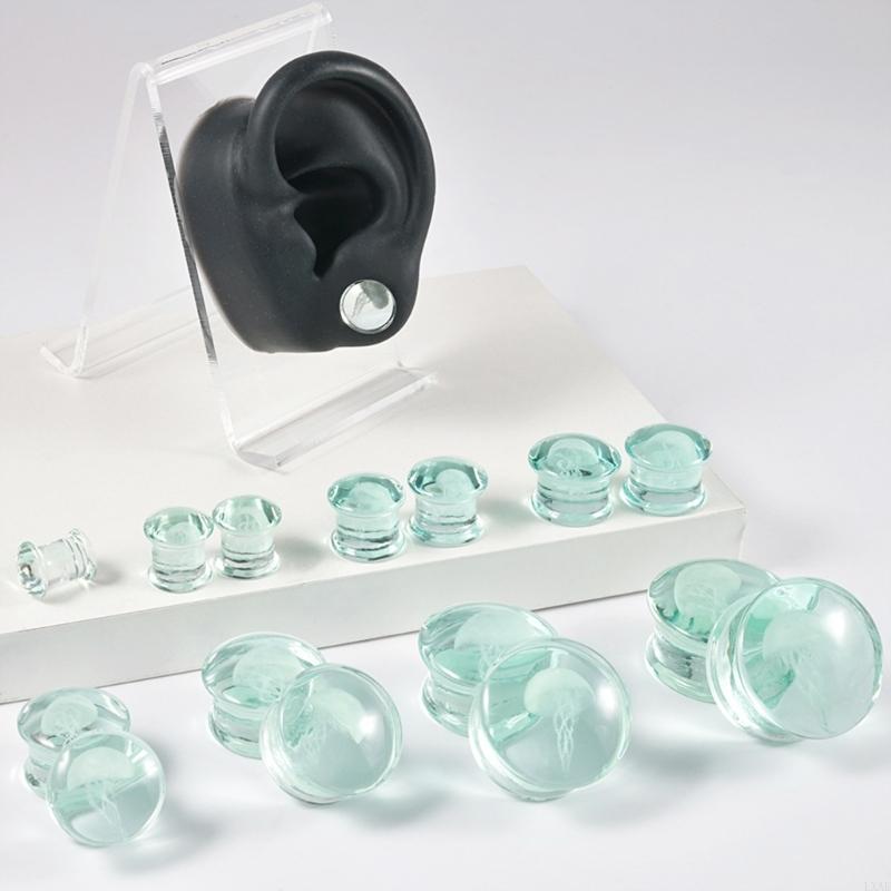  Elegant Jellyfish Glass Ear G - Body Jewelry Ear Gauges 评论和价格